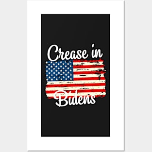 Crease in bidens / Crease in biden american flag / Distressed Crease in bidens Posters and Art